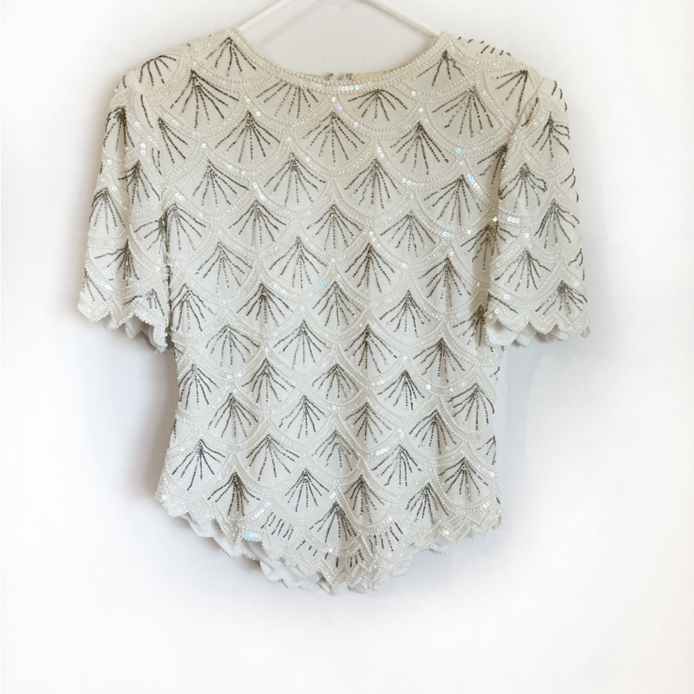 Laurence Kazar New York Vintage Beaded Blouse L